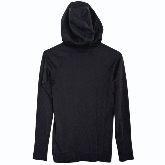 Lululemon Rest Less Hoodie Womens Size 6 Seamless Athleisure Black Diamond Layer - Picture 6 of 9